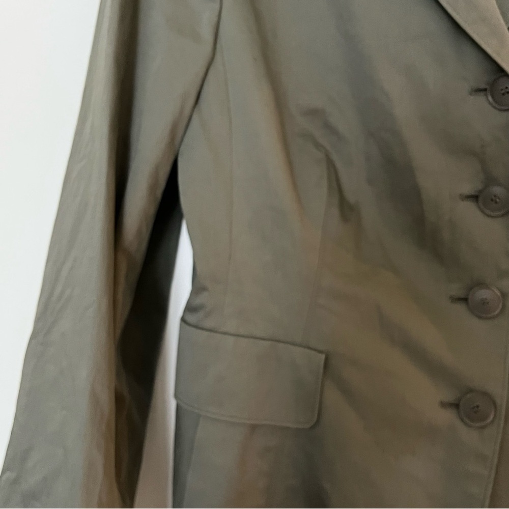 Akris Punto Olive Green Single-Breasted Blazer sz M-L - Picture 3 of 10